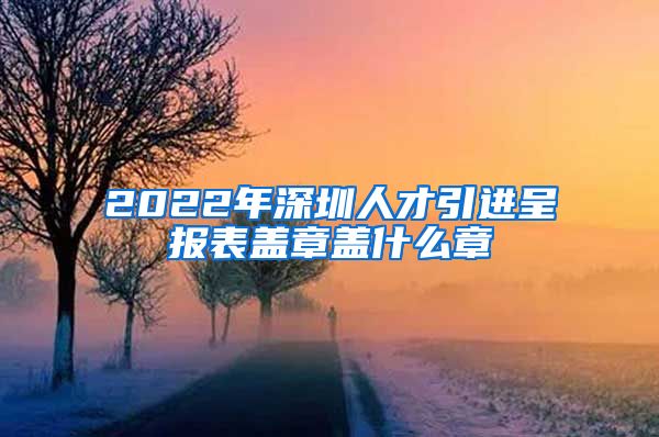 2022年深圳人才引进呈报表盖章盖什么章