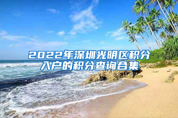 2022年深圳光明区积分入户的积分查询合集