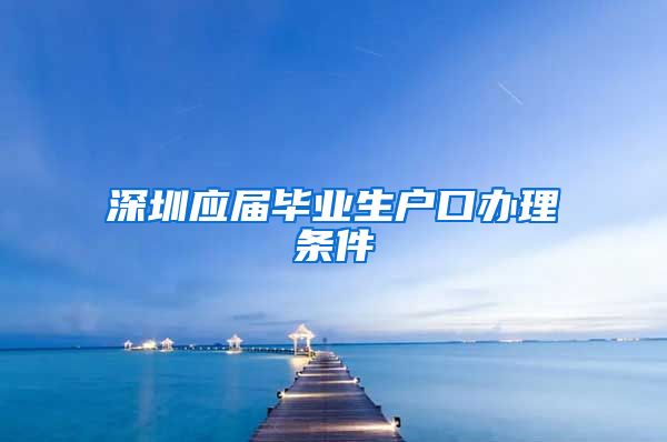 深圳应届毕业生户口办理条件