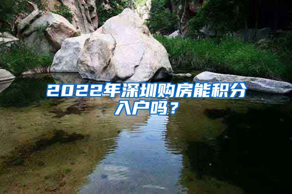 2022年深圳购房能积分入户吗？