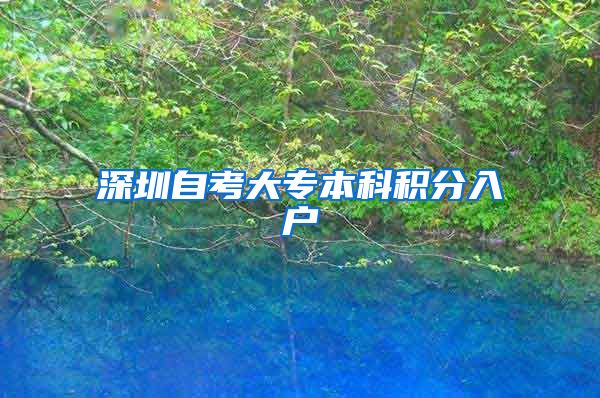 深圳自考大专本科积分入户