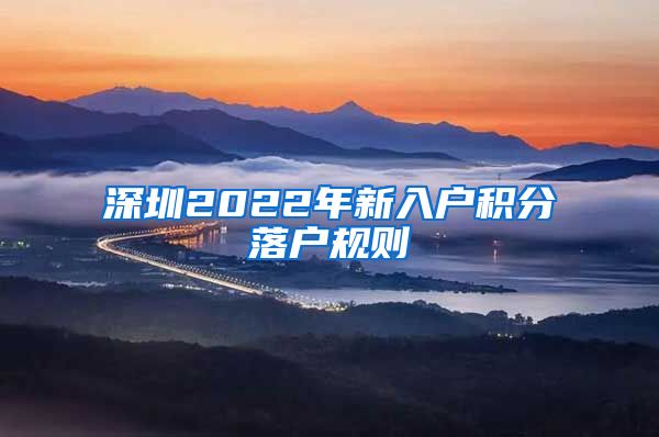 深圳2022年新入户积分落户规则