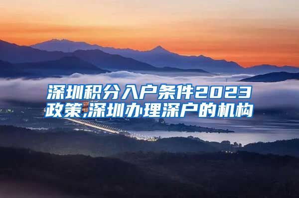 深圳积分入户条件2023政策,深圳办理深户的机构