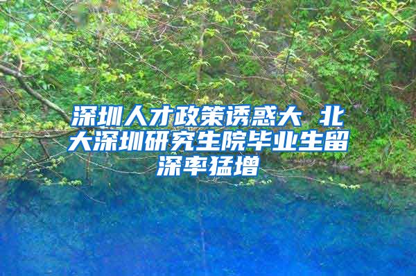 深圳人才政策诱惑大 北大深圳研究生院毕业生留深率猛增