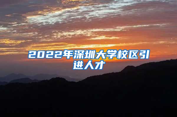 2022年深圳大学校区引进人才