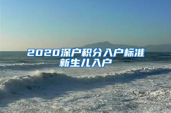 2020深户积分入户标准新生儿入户