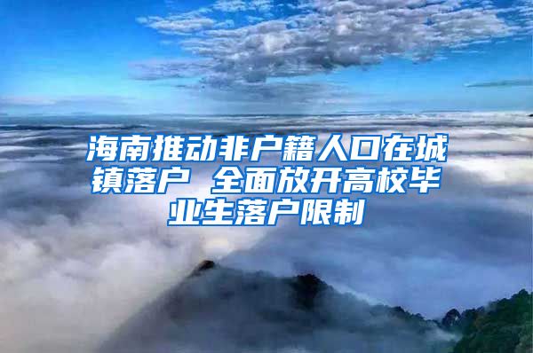 海南推动非户籍人口在城镇落户 全面放开高校毕业生落户限制