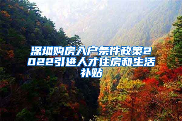 深圳购房入户条件政策2022引进人才住房和生活补贴