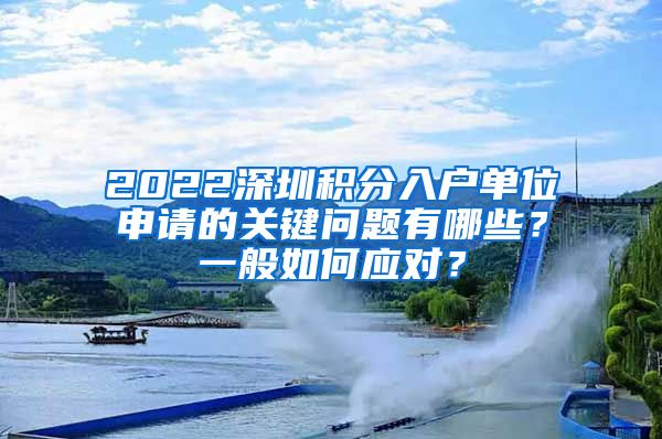 2022深圳积分入户单位申请的关键问题有哪些？一般如何应对？