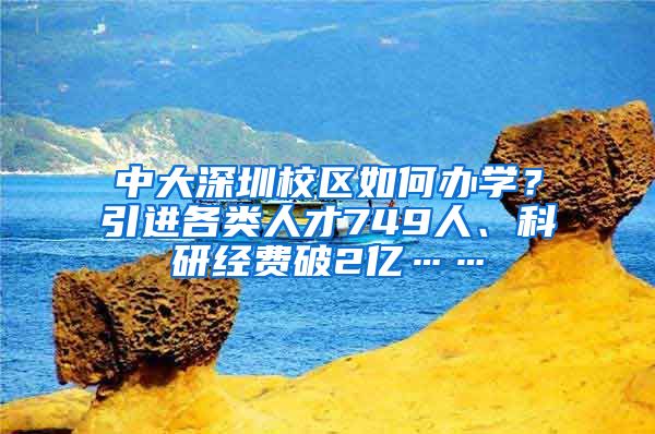 中大深圳校区如何办学？引进各类人才749人、科研经费破2亿……