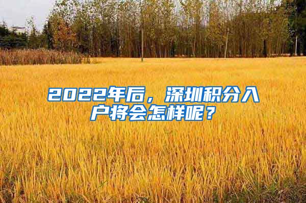 2022年后，深圳积分入户将会怎样呢？