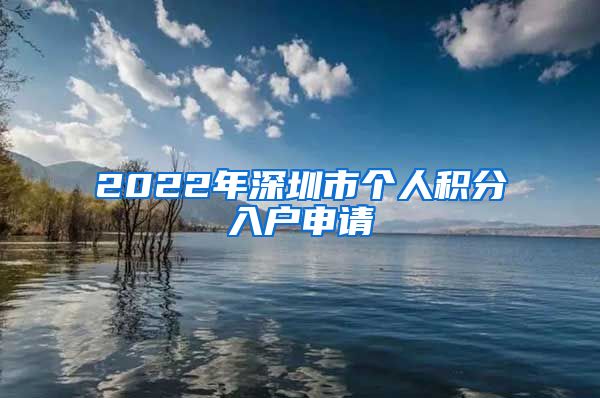 2022年深圳市个人积分入户申请