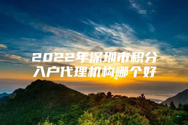 2022年深圳市积分入户代理机构哪个好