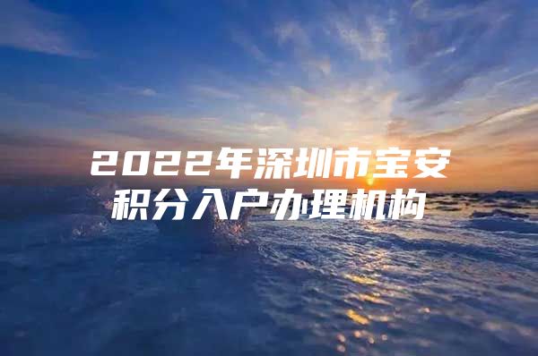 2022年深圳市宝安积分入户办理机构