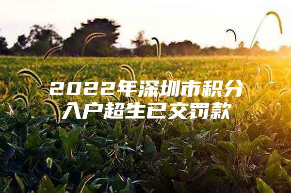 2022年深圳市积分入户超生已交罚款