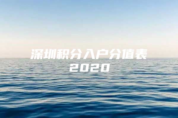 深圳积分入户分值表2020