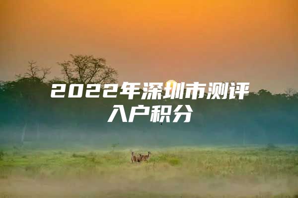 2022年深圳市测评入户积分