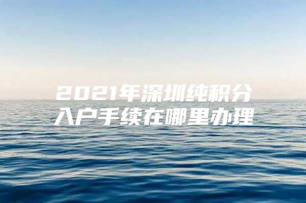 2021年深圳纯积分入户手续在哪里办理