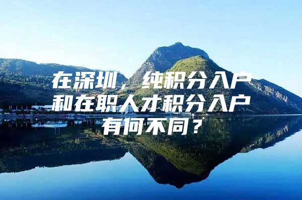 在深圳，纯积分入户和在职人才积分入户有何不同？