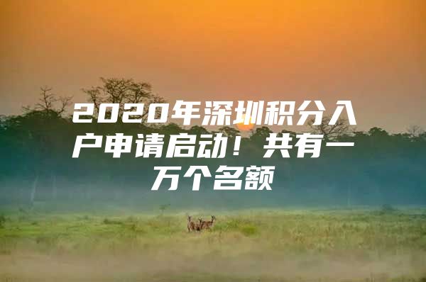 2020年深圳积分入户申请启动！共有一万个名额