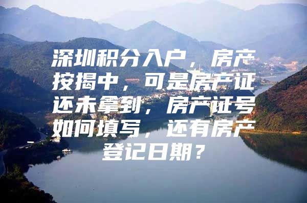 深圳积分入户，房产按揭中，可是房产证还未拿到，房产证号如何填写，还有房产登记日期？