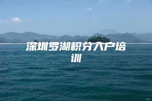 深圳罗湖积分入户培训