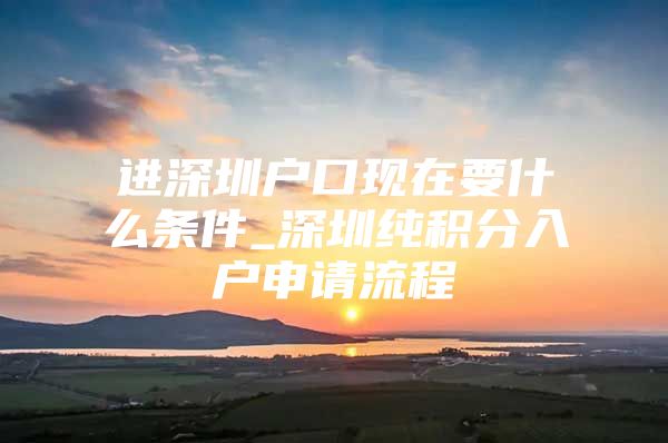 进深圳户口现在要什么条件_深圳纯积分入户申请流程