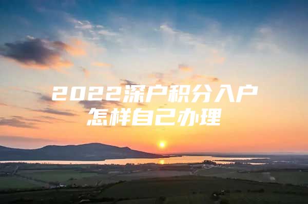 2022深户积分入户怎样自己办理