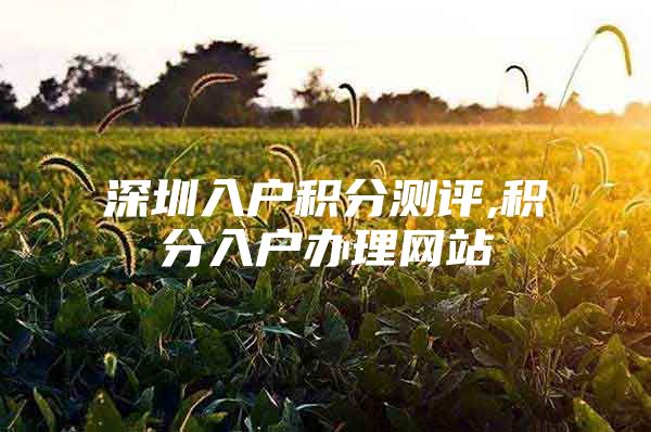 深圳入户积分测评,积分入户办理网站