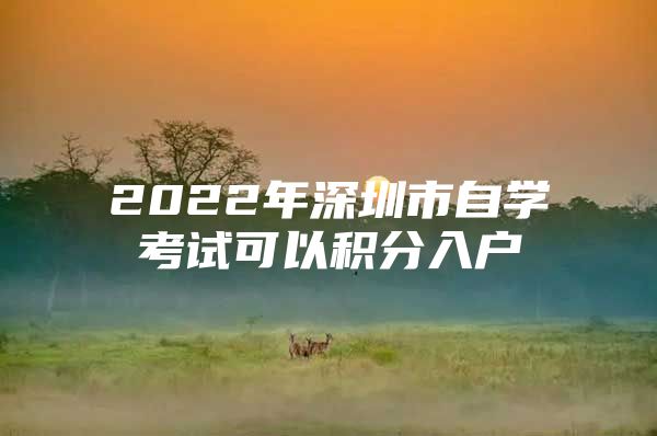 2022年深圳市自学考试可以积分入户