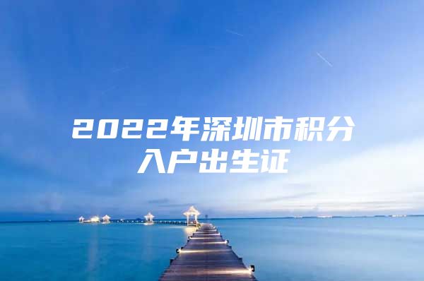 2022年深圳市积分入户出生证