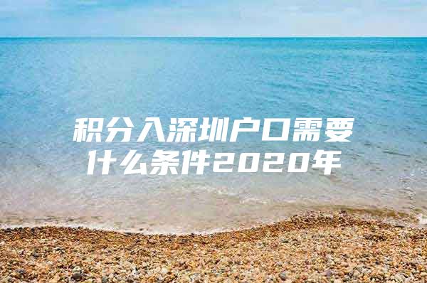 积分入深圳户口需要什么条件2020年