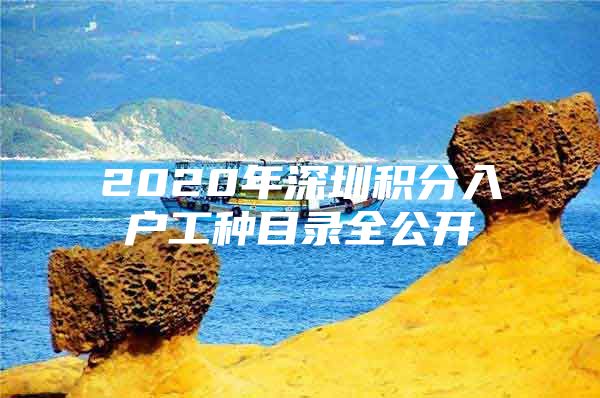 2020年深圳积分入户工种目录全公开