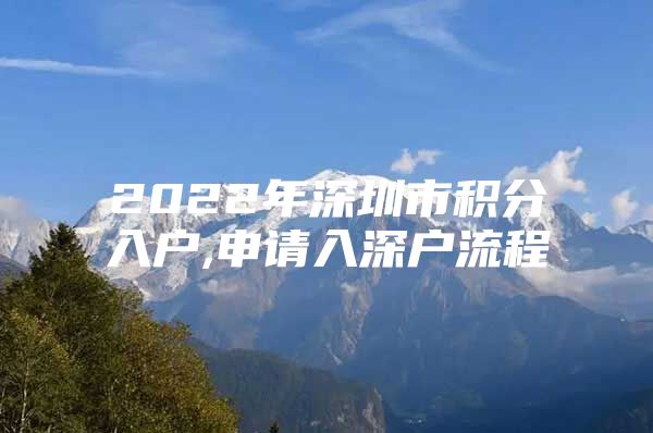 2022年深圳市积分入户,申请入深户流程