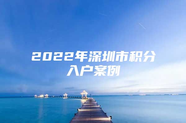 2022年深圳市积分入户案例