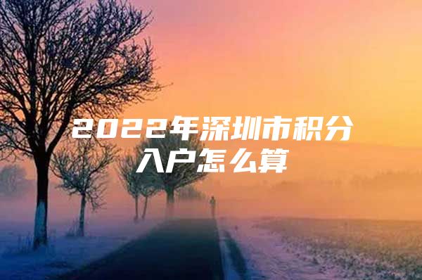 2022年深圳市积分入户怎么算