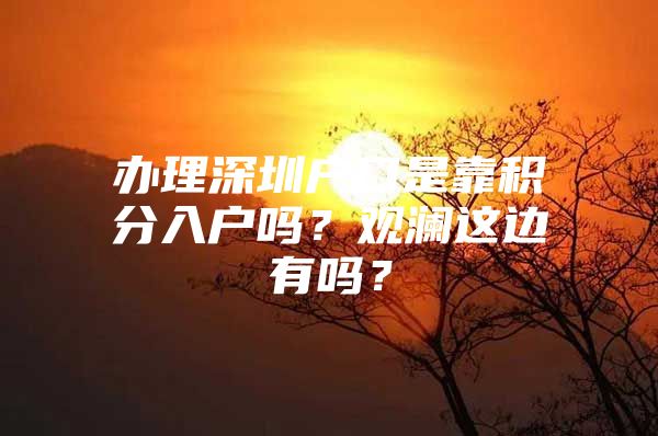 办理深圳户口是靠积分入户吗？观澜这边有吗？