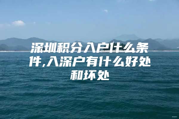 深圳积分入户什么条件,入深户有什么好处和坏处