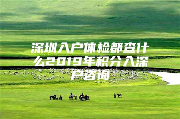 深圳入户体检都查什么2019年积分入深户咨询