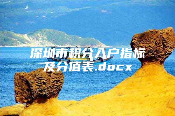 深圳市积分入户指标及分值表.docx