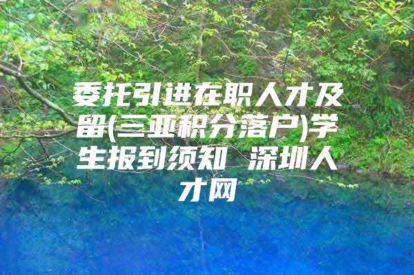 委托引进在职人才及留(三亚积分落户)学生报到须知 深圳人才网