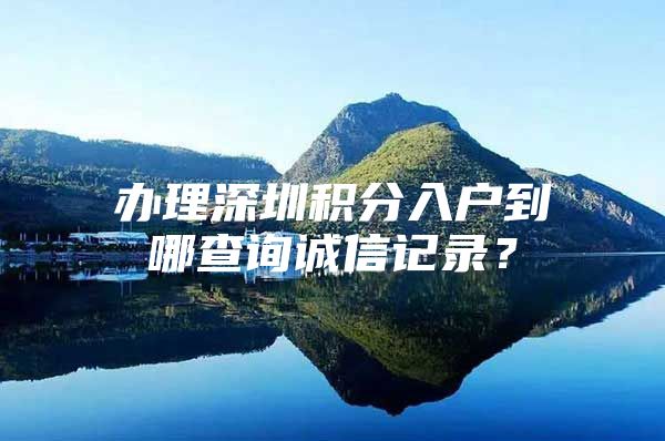 办理深圳积分入户到哪查询诚信记录？