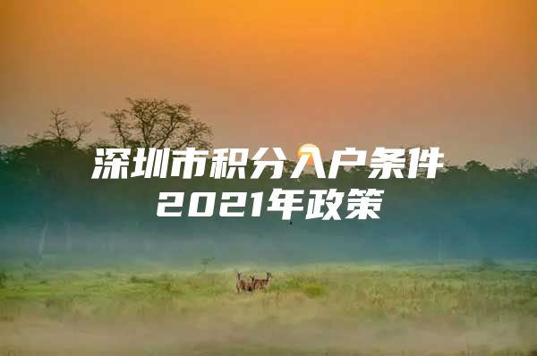 深圳市积分入户条件2021年政策