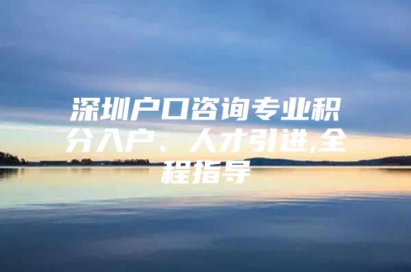 深圳户口咨询专业积分入户、人才引进,全程指导