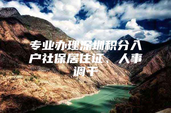 专业办理深圳积分入户社保居住证、人事调干