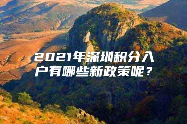 2021年深圳积分入户有哪些新政策呢？