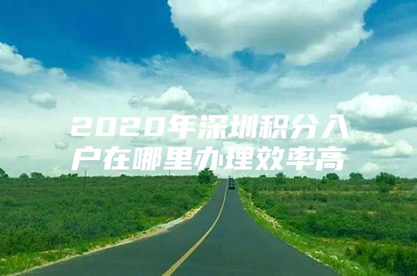 2020年深圳积分入户在哪里办理效率高