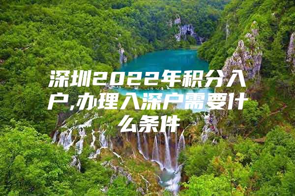 深圳2022年积分入户,办理入深户需要什么条件