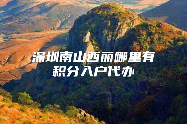 深圳南山西丽哪里有积分入户代办