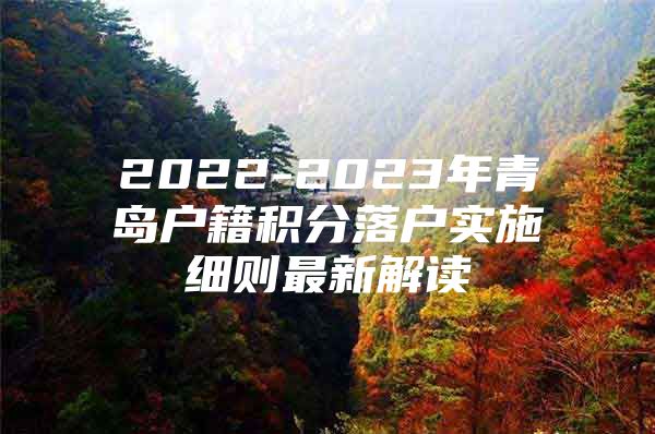 2022-2023年青岛户籍积分落户实施细则最新解读